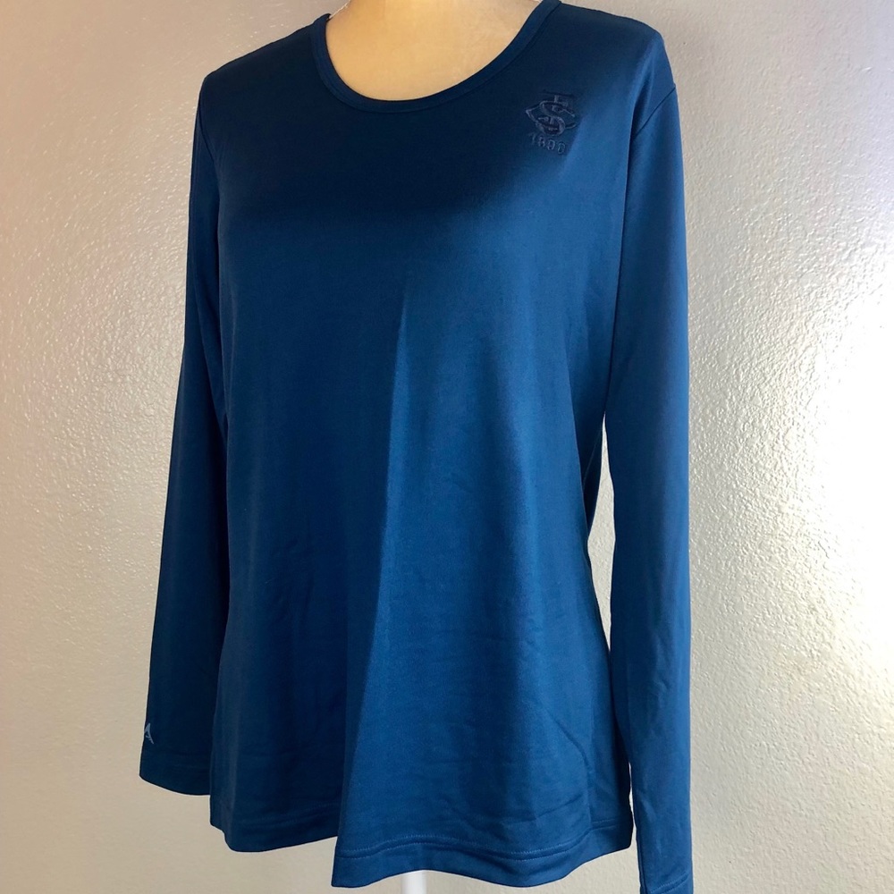 Antigua Blue Desert Dry Top Casual Tee NWT L